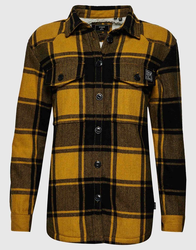 Superdry - Borg Flannel Check Overshirt Gold Buffalo Check