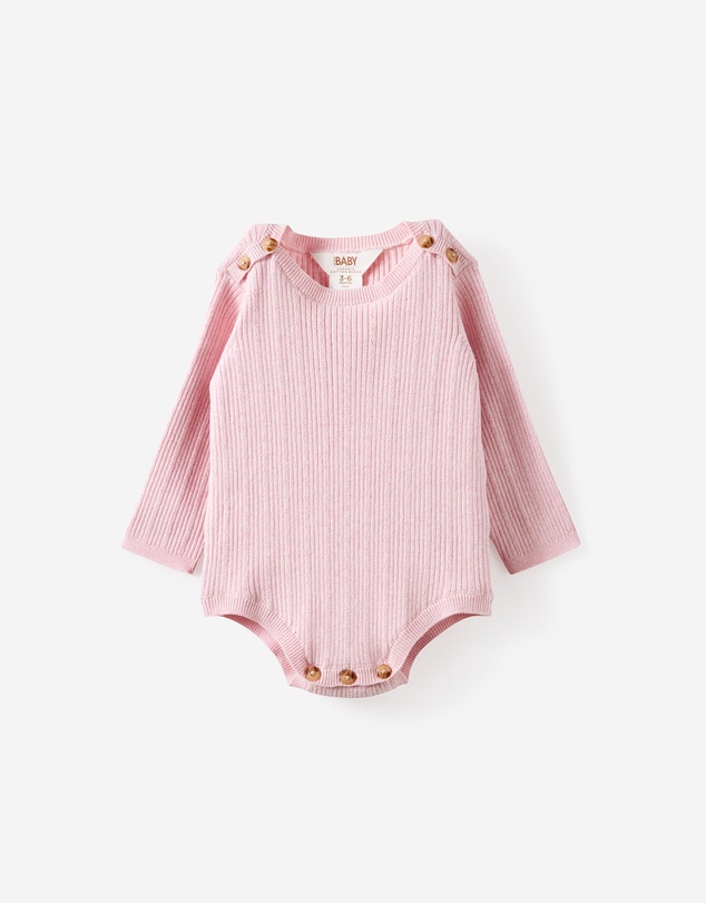 Cotton On Kids - Organic Blend Knit Long Sleeve Bubbysuit