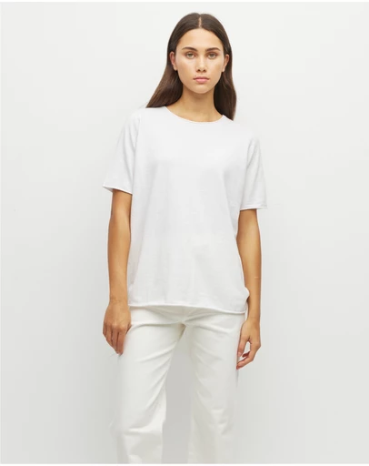 JH Lounge - JHL Crew T (Fine Cotton Cashmere) White