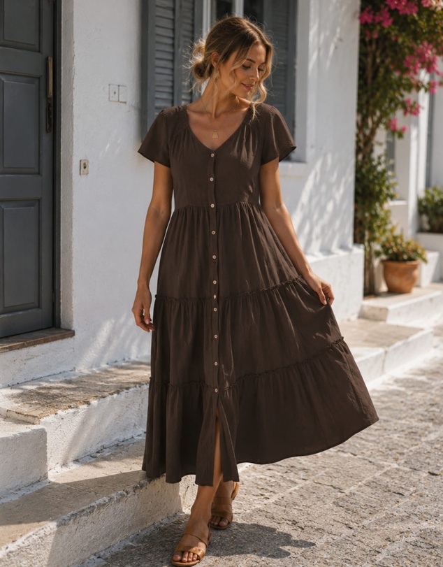 Esther & Co - Celie Dress - Cocoa