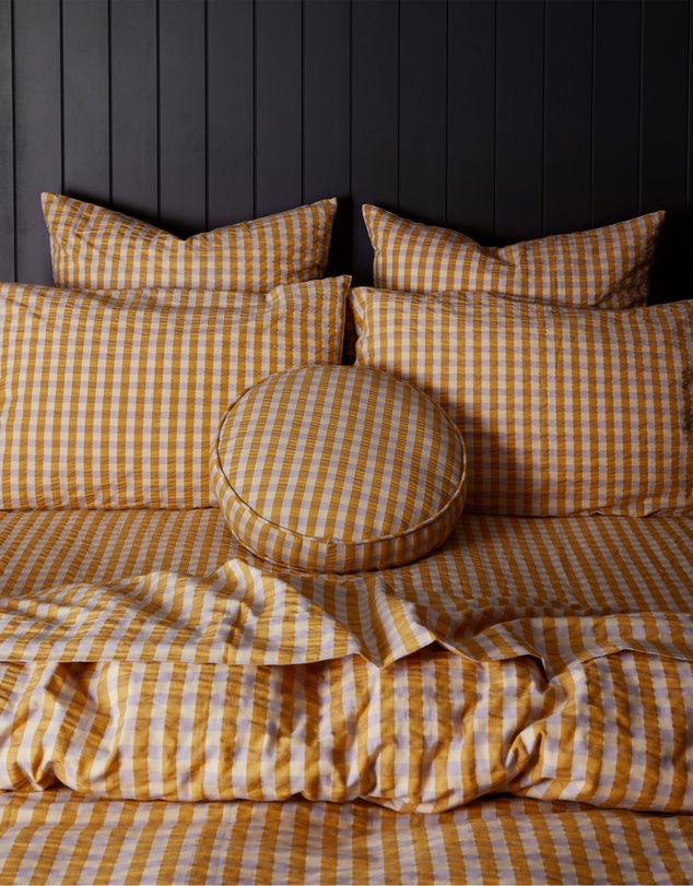 Mosey Me - Mango Seersucker Fitted Sheet