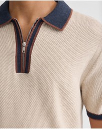 Oxford - Holden Zip Neck Knitted Polo