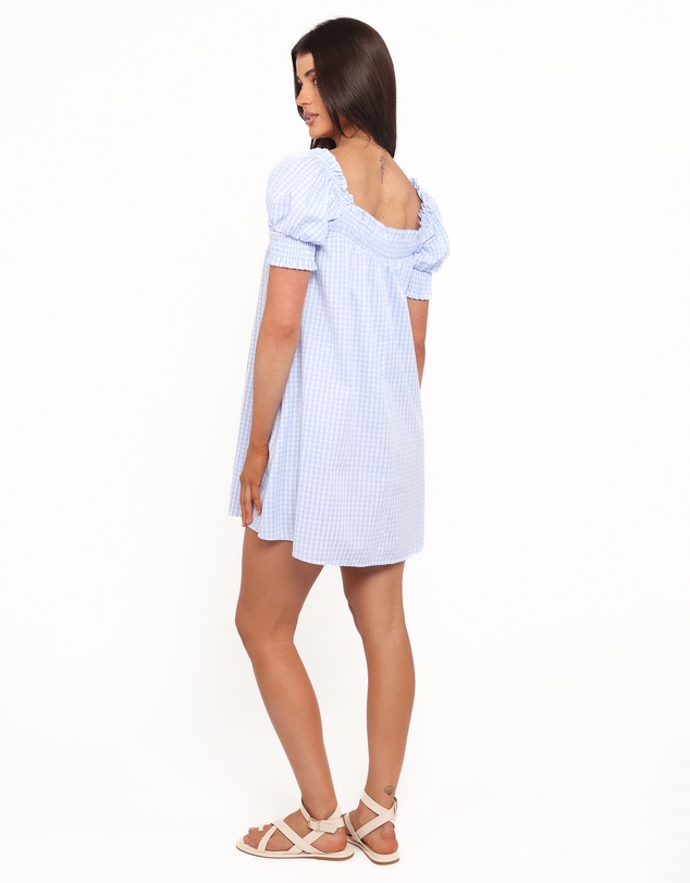 Petal & Pup - Kennedy Smock Mini Dress - Blue Gingham