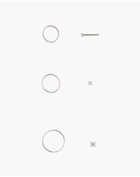 Lovisa - Surgical Steel Cubic Zirconia Nose Ring 6-Pack