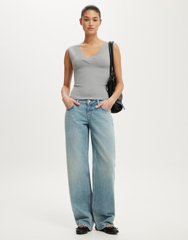 Cotton On - Double Knit V Neck Tank