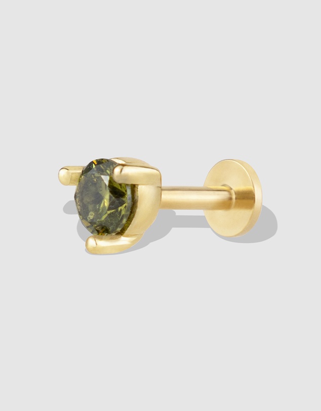 Wanderlust + Co - Birthstone Gold Flat Back Earring - Aug