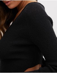 Dazie - Twinkle Tie Back Knit Top