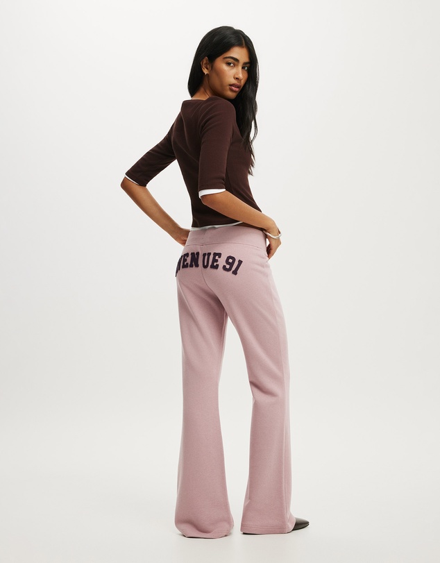 Cotton On - Graphic Low Rise Bootleg Sweatpant