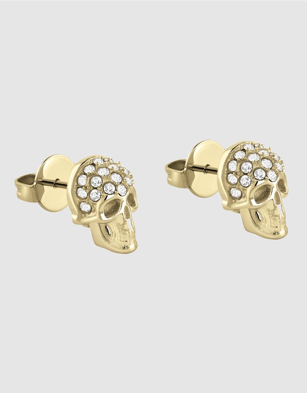 Philipp Plein - Philip Plein ENIGMA Ip Yellow Gold White Crystals Earrings