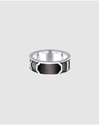 Kuzzoi - ICONIC EXCLUSIVE - Ring Signet Roman Numerals Enamel in 925 Sterling Silver