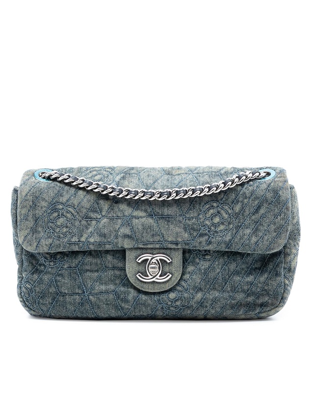 Pre-Loved by Azura Reborn - Pre-Loved Medium Embroidered Denim Camellia Flap