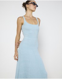 Cirkular - Pre-Loved - Anna Quan Ribbed Knit Dress In Baby Blue