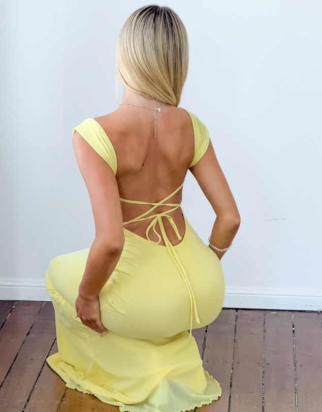 Beginning Boutique - Beverley Yellow Mesh Maxi Dress