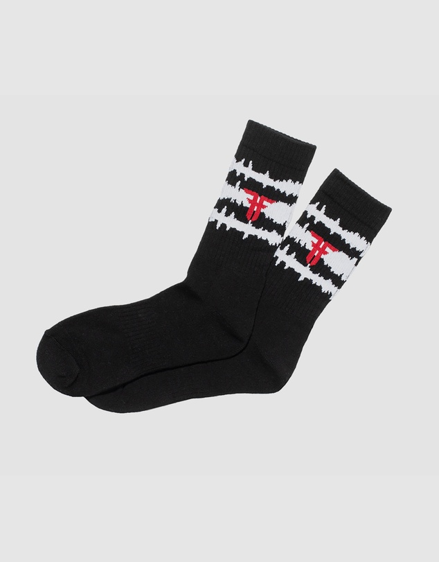 Fallen Footwear - Fallen Footwear Static Padded Heel and Toe Sock - Black / White