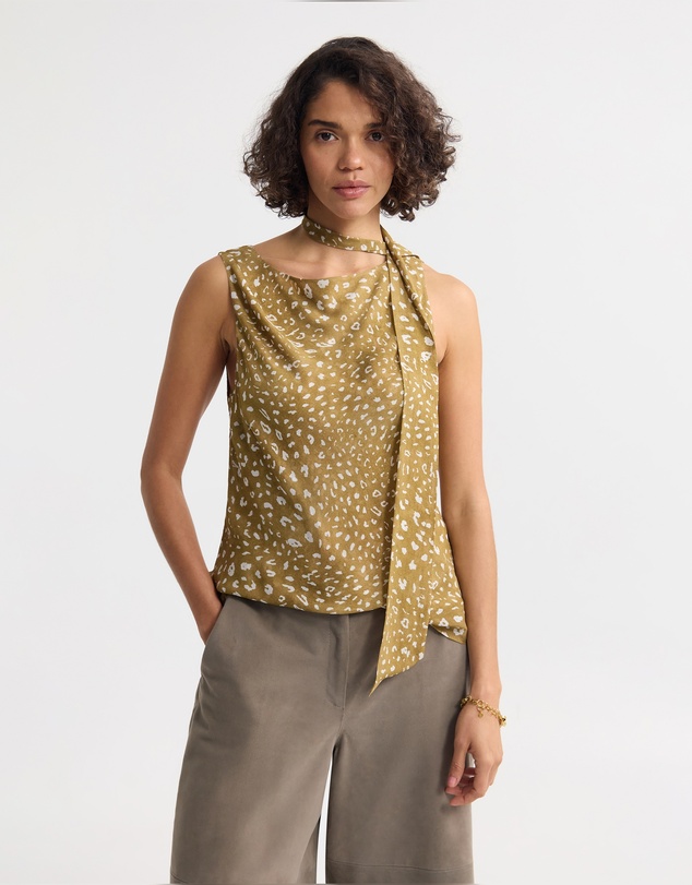 Oxford - Katrine Bambi Print Scarf Top
