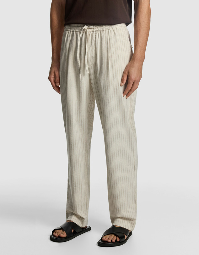 yd. - Don Pinstripe Cotton Blend Chino