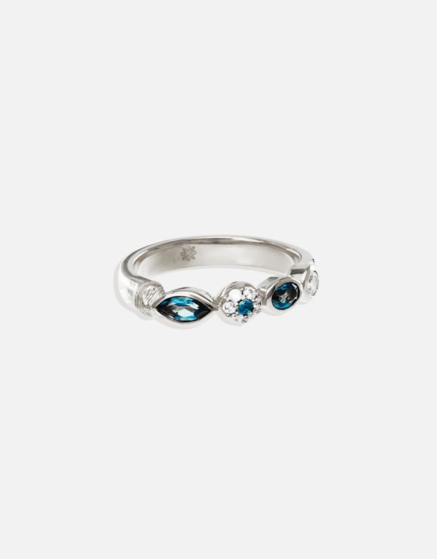 By Charlotte - Silver Protection of Eye Topaz Ring