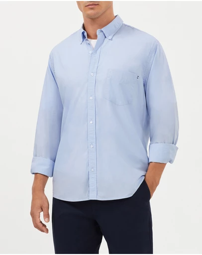 Van Heusen - Washed Sateen Twill Casual Shirt