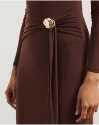 Atmos&Here - Dani Long Sleeve Mesh Midi Dress