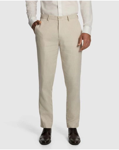 yd. - Carter Stretch Linen Blend Slim Tapered Dress Pant