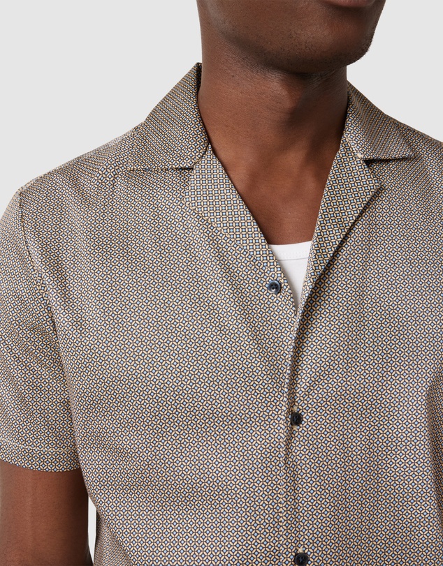 Politix - Geo Satin Cuban Collar Shirt