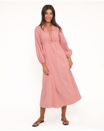 Petal & Pup - Riven Long Sleeve Maxi Dress - Pink