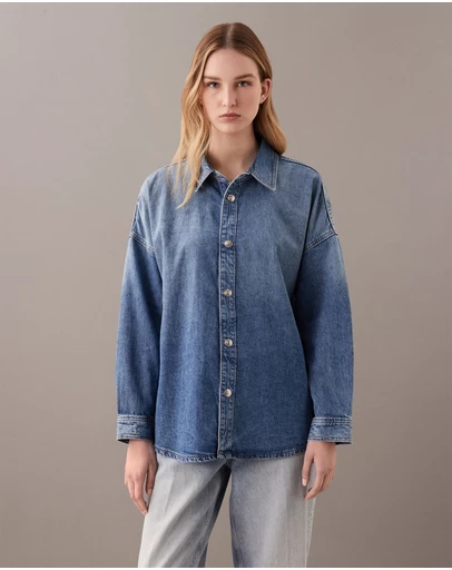 Calvin Klein Jeans - Cotton Linen Blend Button-Down Shirt