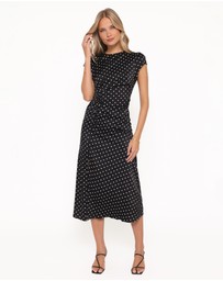 Petal & Pup - Lisbeth Midi Dress - Black Polka Dot