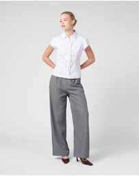 MVN - Cap Sleeve Shirt With Ruffles