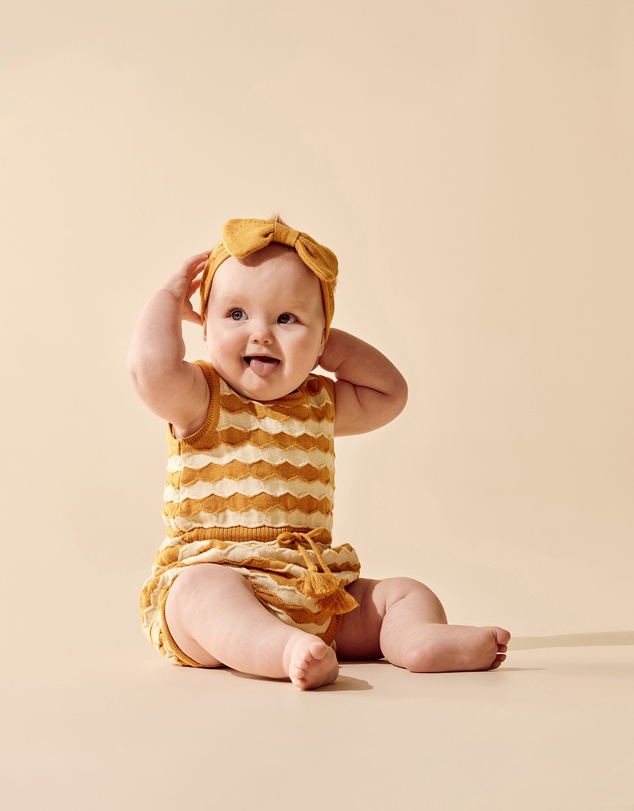 Wilson & Frenchy - Organic Knitted Chevron Bodysuit - Babies