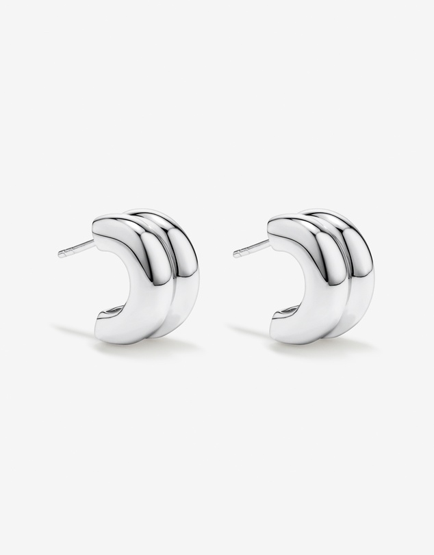 Michael Hill - Double Half Hoop Stud Earrings in Sterling Silver