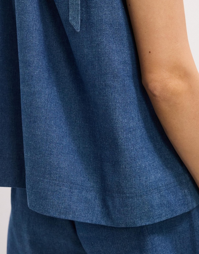 The Fated - Millie Soft Denim One Shoulder Top