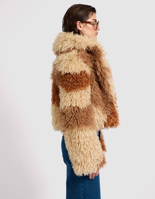 ONE TEASPOON - Mongolian Cropped Faux Fur Jacket