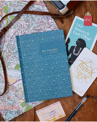 Write to Me - My Travel Journal. Blue