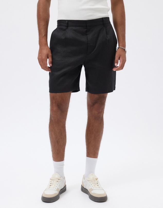 AERE - Holt Pleated Linen Shorts