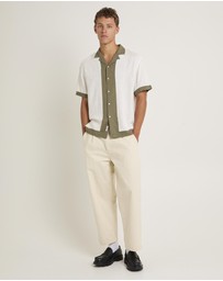 Arvust - Border Linen Short Sleeve Shirt