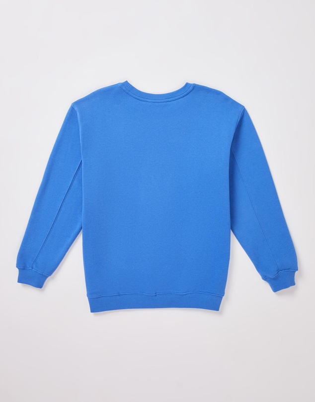 Subtitled - Teen Girls Oversized Wave Origin Fleece Crew Neck Jumper