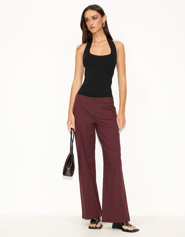 Dazie - Glow Up Linen Low-Waisted Pants