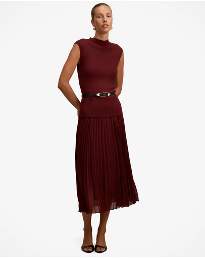 Forever New - Lorelei Woven Mixed Midi Dress