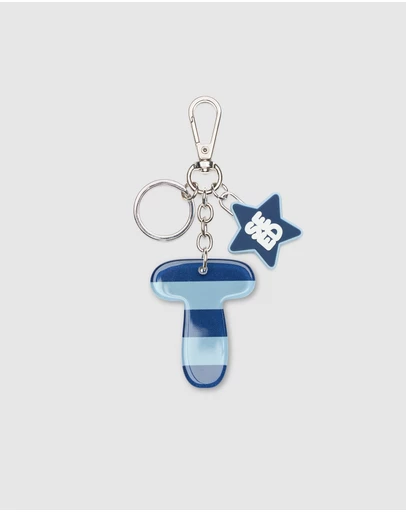 Seed Heritage - BLUE STRIPE INITIAL KEYRING