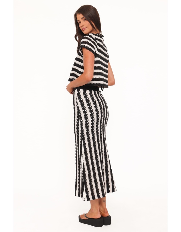 Petal & Pup - Jaden Knit Skirt Set - Black/White Stripe