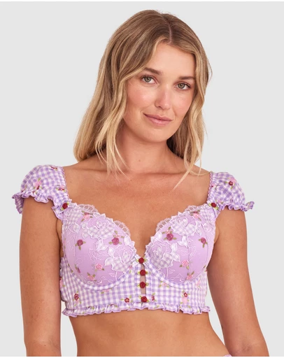 Bras N Things - Enchanted Frolic In The Fields Longline Bliss - Light Purple/Multicolour