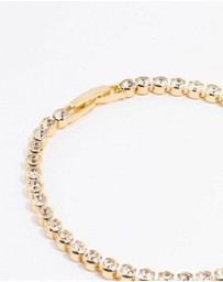 Lovisa - Gold Plated Round Diamante Tennis Bracelet
