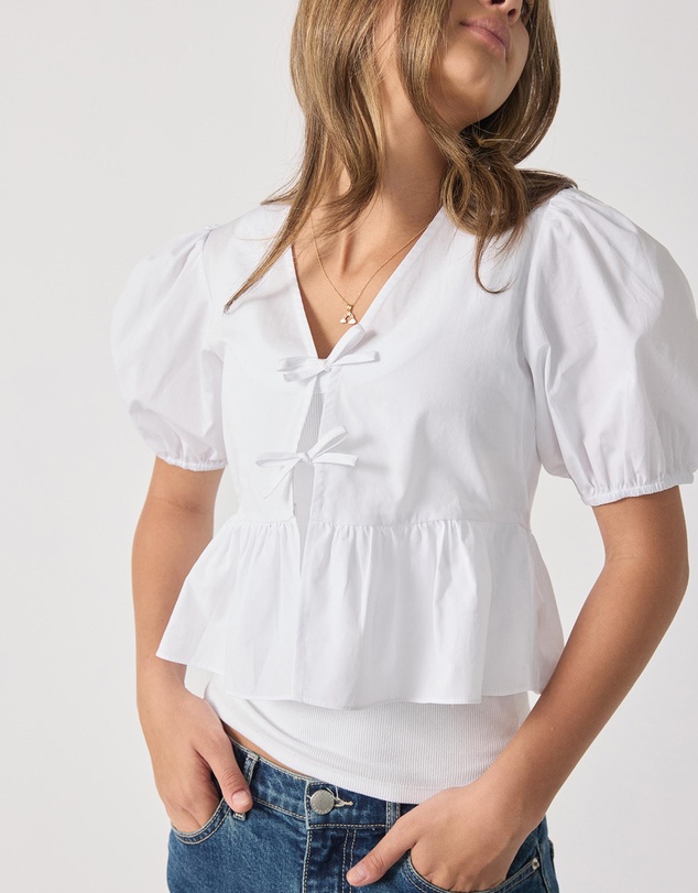 Decjuba Kids - Ellie Tie Front Shirt - Teens