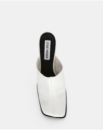 Steve Madden - Dempsey White Leather Heels