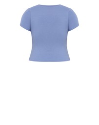 City Chic - Micro Game Day Print Tee - Blue