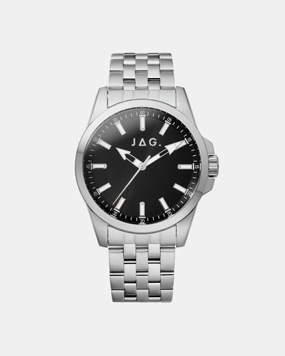 Jag - Ethan Mens Black Dial 41mm Silver Watch