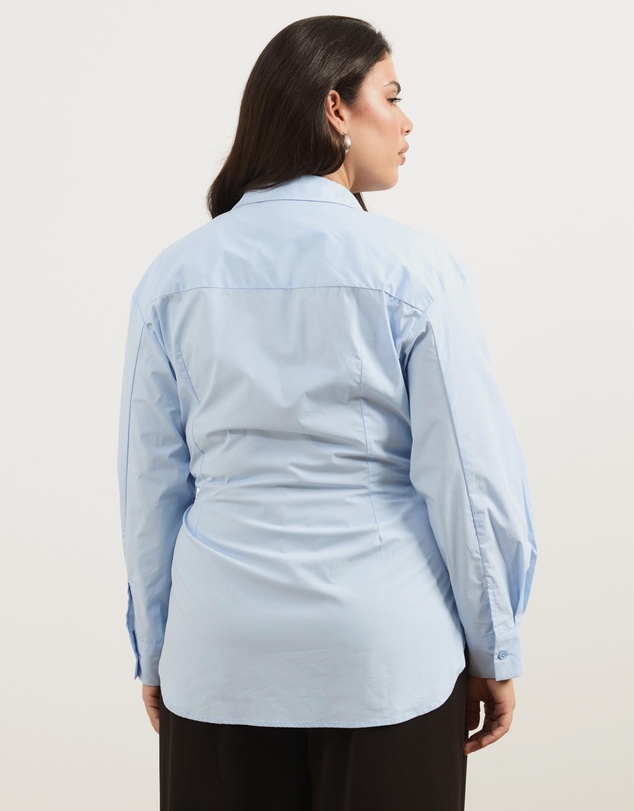 Atmos&Here Curvy - Kitt Cinched Waist Tie Wrap Shirt