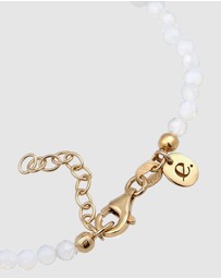 Elli Jewelry - Bracelet with Beads Star Moonstone and Zirconia 925 Sterling Silver Gold-plated
