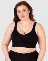 B Free Intimate Apparel - Wide Strap Wirefree Bra with Fixed Comfort Cups (A-B-C-D) Cup
